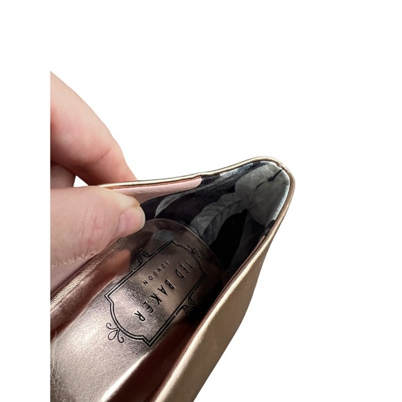 Ted Baker London Pointed Toe Heels Bronze Rose Gold Occasion Party‎ Shoes - Picture 6 of 7